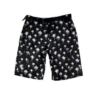 Brooklyn Xpress Cargo Shorts Mens 42 Tropical Palm Tree Utility Outdoor Summer